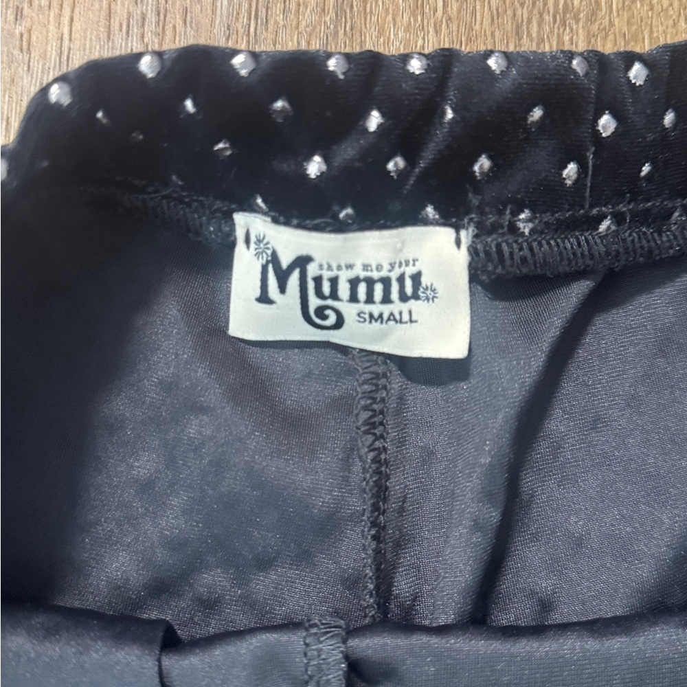 Show Me Your Mumu Pants Womens Small Studded Velvet Wide Leg High Rise Black - Picture 5 of 10